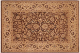 handmade Traditional Kafkaz Brown Tan Hand Knotted RECTANGLE 100% WOOL area rug 6' x 9'