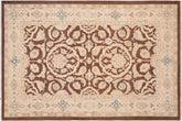 Bohemian Ziegler Marry Brown/Tan Hand Knotted Wool Rug - 5'11'' x 9'0''