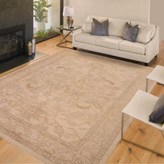 handmade Traditional Kafkaz Beige Tan Hand Knotted RECTANGLE 100% WOOL area rug 9x12