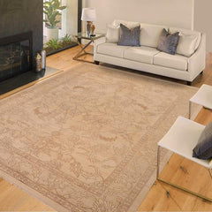 handmade Traditional Kafkaz Beige Tan Hand Knotted RECTANGLE 100% WOOL area rug 9 x 12