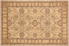 handmade Traditional Kafkaz Beige Tan Hand Knotted RECTANGLE 100% WOOL area rug 9x13