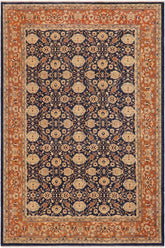 handmade Transitional Kafkaz Blue Dull Orange Hand Knotted RECTANGLE 100% WOOL area rug 9 x 12