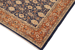 handmade Transitional Kafkaz Blue Dull Orange Hand Knotted RECTANGLE 100% WOOL area rug 9 x 12