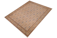 handmade Transitional Kafkaz Beige Tan Hand Knotted RECTANGLE 100% WOOL area rug 9 x 12
