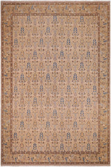 handmade Transitional Kafkaz Beige Tan Hand Knotted RECTANGLE 100% WOOL area rug 9 x 12