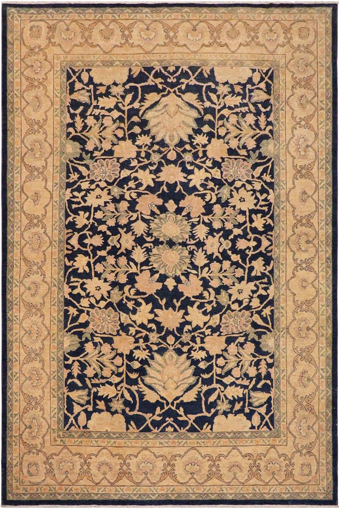 handmade Traditional Kafkaz Blue Beige Hand Knotted RECTANGLE 100% WOOL area rug 9 x 13