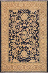 handmade Traditional Kafkaz Blue Beige Hand Knotted RECTANGLE 100% WOOL area rug 9 x 13