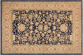 handmade Transitional Kafkaz Blue Beige Hand Knotted RECTANGLE 100% WOOL area rug 9' x 13'