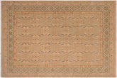 handmade Transitional Kafkaz Tan Green Hand Knotted RECTANGLE 100% WOOL area rug 9' x 10'