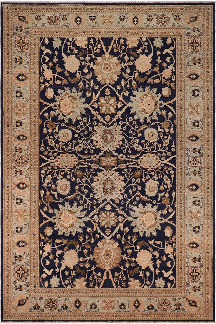 handmade Traditional Kafkaz Blue Green Hand Knotted RECTANGLE 100% WOOL area rug 9 x 13