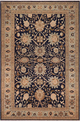 handmade Traditional Kafkaz Blue Green Hand Knotted RECTANGLE 100% WOOL area rug 9 x 13