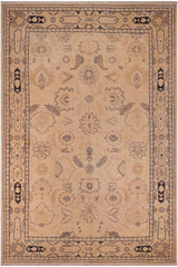 handmade Traditional Kafkaz Beige Tan Hand Knotted RECTANGLE 100% WOOL area rug 9 x 12