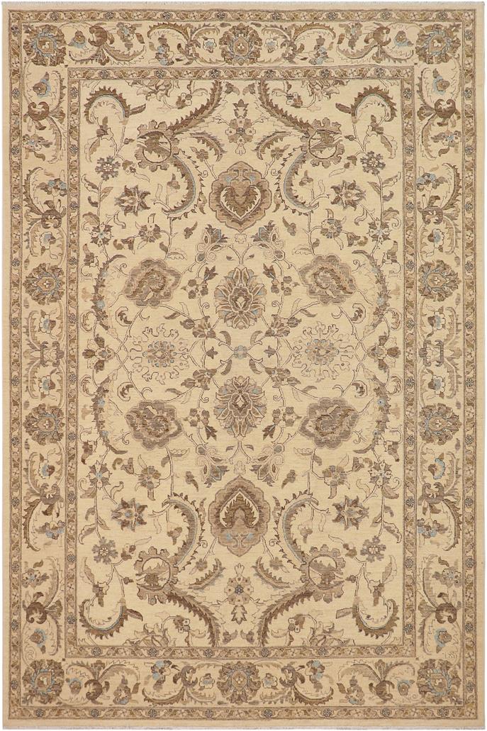 handmade Traditional Kafkaz Beige Blue Hand Knotted RECTANGLE 100% WOOL area rug 9 x 12