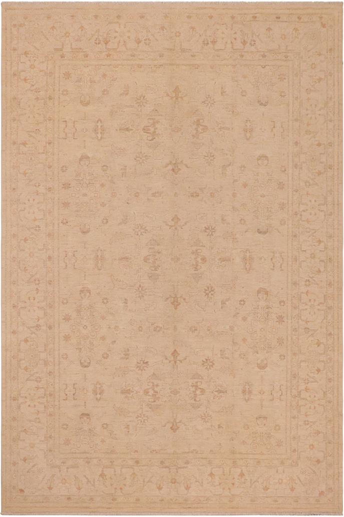 handmade Traditional Kafkaz Beige Lt. Brown Hand Knotted RECTANGLE 100% WOOL area rug 9 x 12