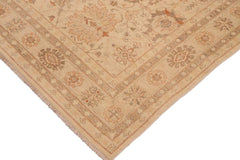 handmade Traditional Kafkaz Beige Rust Hand Knotted RECTANGLE 100% WOOL area rug 9 x 12