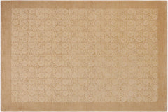handmade Modern Kafkaz Beige Lt. Brown Hand Knotted RECTANGLE 100% WOOL area rug 9' x 12'