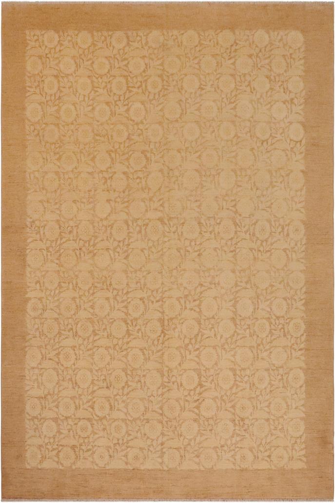 handmade Transitional Kafkaz Beige Lt. Brown Hand Knotted RECTANGLE 100% WOOL area rug 9 x 12