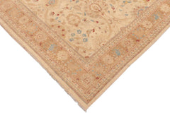 handmade Traditional Kafkaz Beige Lt. Brown Hand Knotted RECTANGLE 100% WOOL area rug 9 x 12