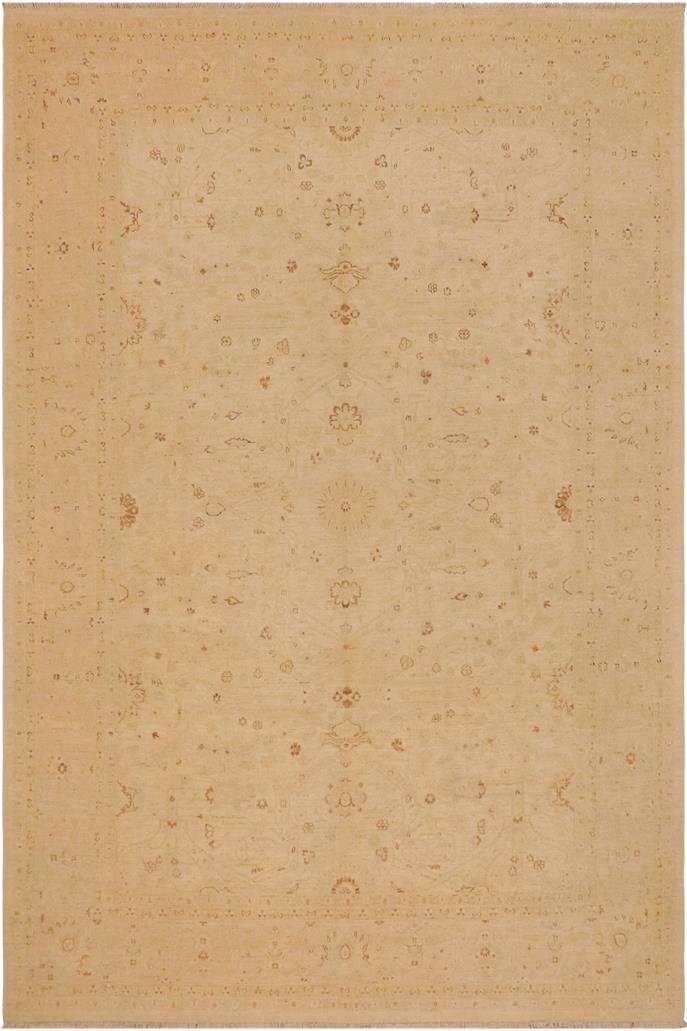 handmade Traditional Kafkaz Beige Beige Hand Knotted RECTANGLE 100% WOOL area rug 9 x 12