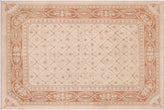 handmade Transitional Kafkaz Beige Copper Hand Knotted RECTANGLE 100% WOOL area rug 9' x 12'
