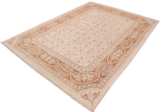 handmade Transitional Kafkaz Beige Copper Hand Knotted RECTANGLE 100% WOOL area rug 9' x 12'