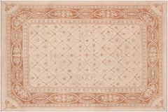 handmade Transitional Kafkaz Beige Copper Hand Knotted RECTANGLE 100% WOOL area rug 9' x 12'