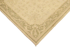 handmade Transitional Kafkaz Beige Green Hand Knotted RECTANGLE 100% WOOL area rug 9 x 12