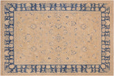 handmade Traditional Kafkaz Taupe Blue Hand Knotted RECTANGLE 100% WOOL area rug 9x12