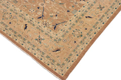 handmade Traditional Kafkaz Lt. Brown Nude Hand Knotted RECTANGLE 100% WOOL area rug 9x12