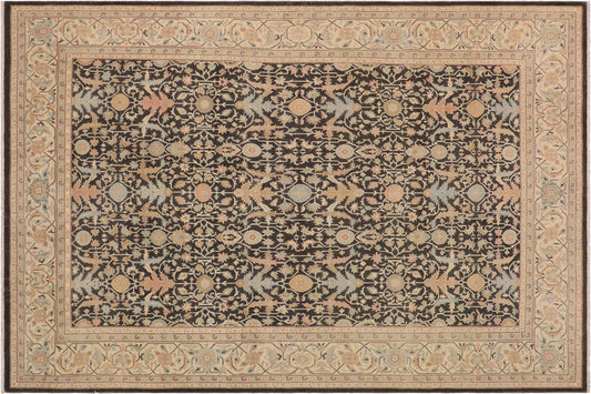 handmade Transitional Kafkaz Charcoal Green Hand Knotted RECTANGLE 100% WOOL area rug 9x12