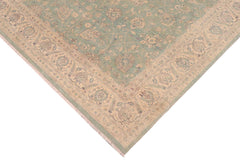 handmade Traditional Kafkaz Lt. Blue Ivory Hand Knotted RECTANGLE 100% WOOL area rug 9x12