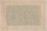 handmade Traditional Kafkaz Lt. Blue Ivory Hand Knotted RECTANGLE 100% WOOL area rug 9x12