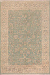 handmade Traditional Kafkaz Lt. Blue Ivory Hand Knotted RECTANGLE 100% WOOL area rug 9 x 12