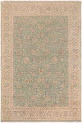 handmade Traditional Kafkaz Lt. Blue Ivory Hand Knotted RECTANGLE 100% WOOL area rug 9 x 12