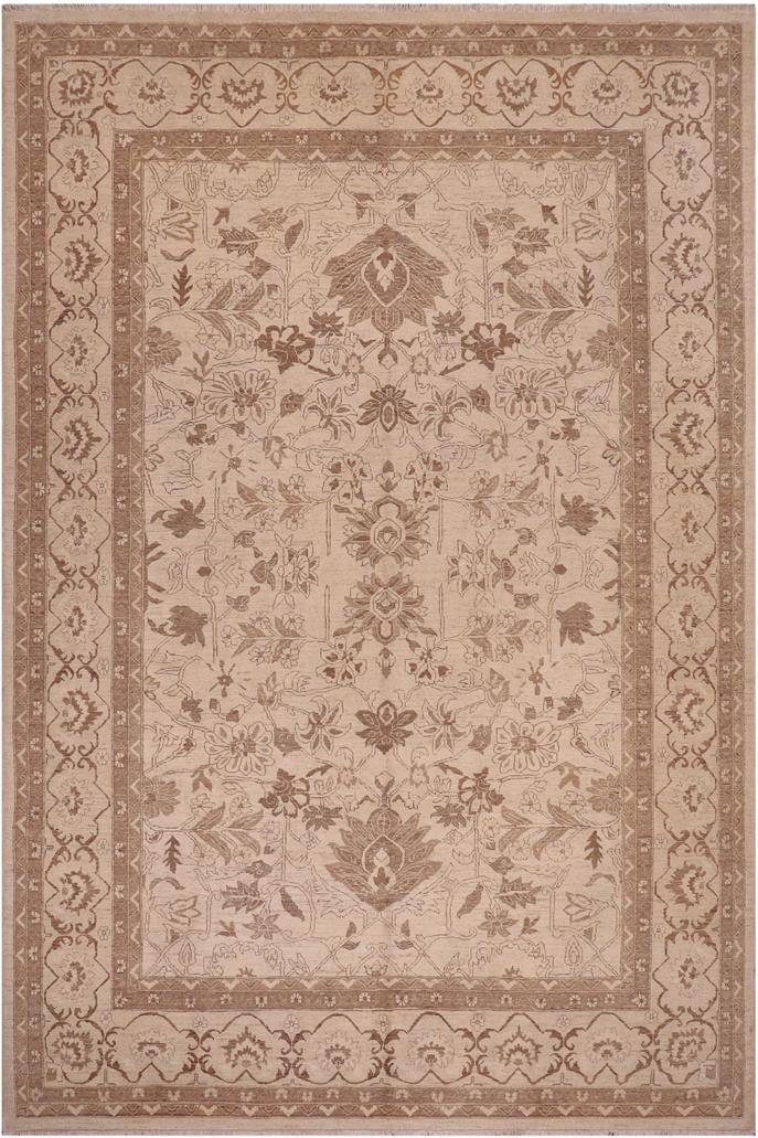 handmade Traditional Kafkaz Beige Tan Hand Knotted RECTANGLE 100% WOOL area rug 10 x 13