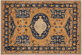 Eclectic Ziegler Stefani Orange/Blue Hand Knotted Wool Rug - 9'0'' x 12'1''