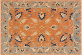 handmade Traditional Kafkaz Orange Blue Hand Knotted RECTANGLE 100% WOOL area rug 9x12