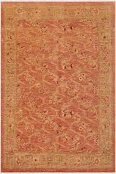 handmade Transitional Kafkaz Peach Green Hand Knotted RECTANGLE 100% WOOL area rug 9 x 12