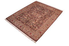 handmade Traditional Gullrook Brown Beige Hand Knotted RECTANGLE 100% WOOL area rug 8x11