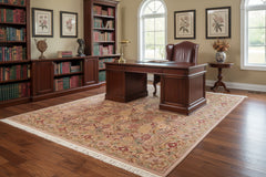 handmade Transitional Morris Taupe Red Hand Knotted RECTANGLE 100% WOOL area rug 8x10