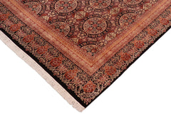 handmade Transitional Paracha Black Rust Hand Knotted RECTANGLE 100% WOOL area rug 8x10