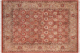 handmade Traditional Tabriz Rust Beige Hand Knotted RECTANGLE 100% WOOL area rug 8x10