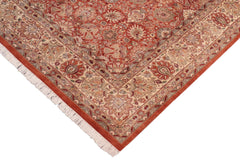 handmade Traditional Tabriz Rust Beige Hand Knotted RECTANGLE 100% WOOL area rug 8x10