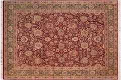 handmade Traditional Lahore Red Green Hand Knotted RECTANGLE 100% WOOL area rug 8x10