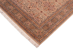 handmade Transitional Tabriz Tan Green Hand Knotted RECTANGLE 100% WOOL area rug 8x10
