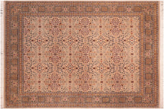 handmade Transitional Tabriz Tan Green Hand Knotted RECTANGLE 100% WOOL area rug 8x10