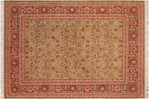 handmade Traditional Regular Green Aubergine Hand Knotted RECTANGLE 100% WOOL area rug 8x10