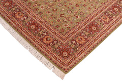 handmade Traditional Regular Green Aubergine Hand Knotted RECTANGLE 100% WOOL area rug 8x10