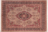 handmade Traditional B/2 Tan Blue Hand Knotted RECTANGLE 100% WOOL area rug 8x10