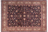 handmade Traditional Abasi Afsha Blue Gray Hand Knotted RECTANGLE 100% WOOL area rug 8x10